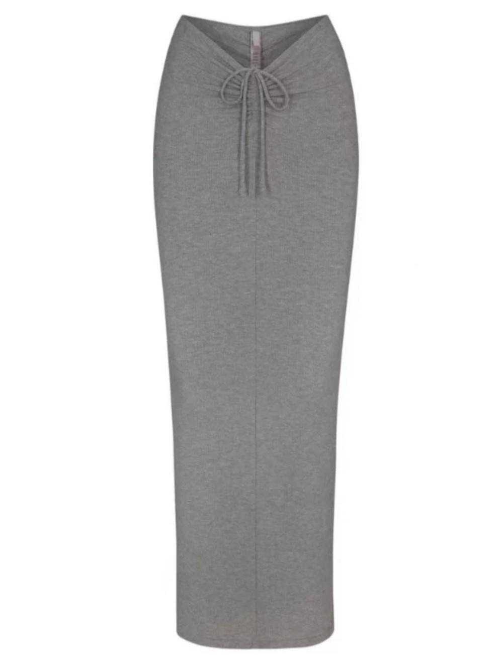 SKIMS Soft Lounge Gray Ruched Long Maxi Skirt Size XL Drawstring Ruching Jersey